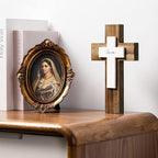 OKSQW Wall & Table Wooden Cross with Love Sign Christians Spiritual Religious Cross Gifts With Hook On Hanging Wall Or Table For Church Home Room Decoration For Christmas