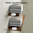 BAYKA Floating Shelves for Wall, Set of 3, 22.5 Inch Rustic Wood Wall Mounted Shelving for Bathroom, Bedroom, Living Room or Kitchen, Hanging Display Decor Book Shelf with 22 lbs, Rustic Brown