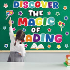 gisgfim Classroom Bulletin Board Decoration Set Wall Door Decor Colorful Reading Classroom Decorations for Kindergarten Preschool Elementary Middle School(Discover The Magic of Reading)