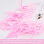 Dreamlike Butterfly Tree of Life Dream Catcher Wall Decor Pink Dream Catcher with Crystal Stone Handmade Feather Dreamcatchers Home Decor Wall Hanging for Girls Bedroom Wedding Craft Gift-29.5"