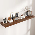 Venusmiles Floating Shelves for Wall, 55 Inch Wide x 12 Inch Deep Floating Shelves, Long Wood Floating Wall Shelf Shelves for Living Room Bathroom Bedroom Kitchen Home - (Walnut, 55" W x 12" D x 2" H)
