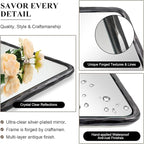ANDY STAR Hand-Forged Black Bathroom Mirrors for Wall, 30x40 Inch Vintage Solid Steel Metal Frame Bathroom Vanity Mirror, Antique Rounded Rectangle Wall Mirror, Hangs Horizontally or Vertically
