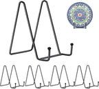 Kruodop 5 Pack Plate Stands for Display, 4 Inch Plate Holder Display Stand, Metal Frame Holder Stands for Book, Pictures, Photo Easel, Tabletop Art