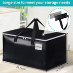 Extra Large Moving Boxes-Moving Bags with Zipper, Carrying Handles and Tag Pocket-Moving Supplies for Space Saving-Totes for Storage - for moving, Storage, Camping and Travel 93L-6 Pack