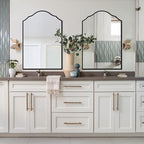 Large Arched Mirror Wall Decor, 40"x28" Black Vanity Mirror, with Antique Metal Frame, Decorative Wall Mirror for Entryway, Bathroom, Living Room, Bedroom