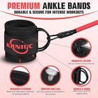 Ankle Resistance Bands with Cuffs, Resistance Bands for Working Out, Home Gym Workout Equipment for Women, Pilates Exercise, Hip, Leg, Glute Ankle Weights Training- Exercise Guides Included
