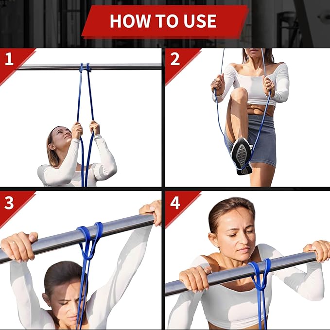Resistance Bands Set Pull Up Bands 3 Different Levels Fitness Exercise Bands for Men Women for Strength Training,Pilates,Yoga,Crossfit Include Door Anchor Storage Bag and Workout Guide