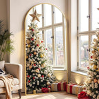 Prywot Arched Full Length Mirror, 71"x30" Free Standing Floor Mirror, Modern Full Body Mirrors with Stand, Wall Mirrors with Aluminum Alloy Frame for Bedroom,Living Room, Gold