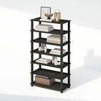 Furinno Turn-N-Tube Storage Shelves Set of 2, 4-Tier Stackable Standing Shelf, Open Corner Shelf, for Organization and Storage, Living Room, Garage, Home Office, Espresso