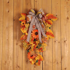 Ochine Artificial Fall Teardrop Swag - Fall Harvest, Autumn, Thanksgiving to Christmas Door Decoration