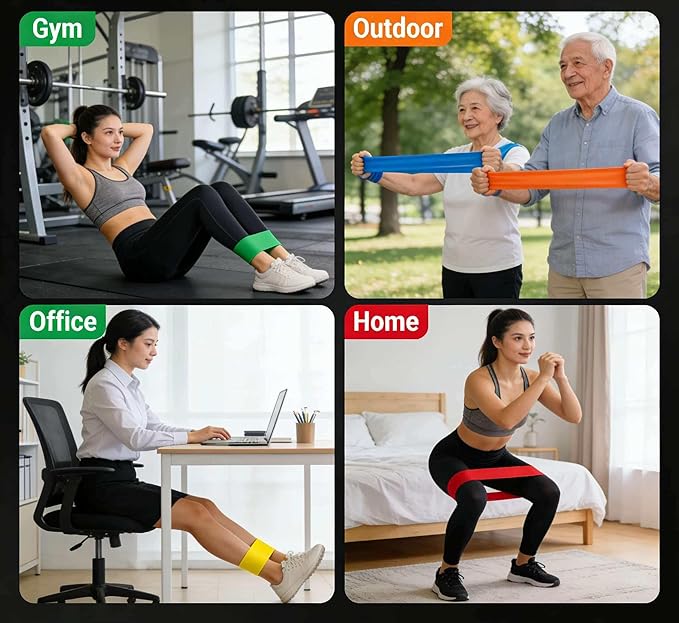 Resistance Band Fitness Set, Multi-Functional Home Workout Bands, Exercise Equipment for Strength Training, Yoga & Pilates, Unisex