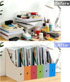 Limitliho 12 Pack Cardboard Magazine Holder for Desk, Book Bins for Classroom Library,Office,Home, 10.6" H x 10.2" L x 3.5" W in Magazine File Holder (Fresh color)