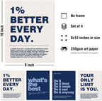 DSHFG Motivational Inspirational Office Wall Art Decor Prints Set of 4, Navy Blue Motivational Wall Decor Trendy Retro Posters for Office Home Decor, 8x10 Unframed