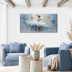 AIYISU Abstract Ballet Dancer Canvas Wall Art White Ballet Girl Dancer Wall Decor Beautiful Dancing Ballerina Print Paintings Minimalist Artwork for Living Room Girls Bedroom Home Decorations 24x48