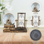 LED MusicCrystal Snow Globe， Sand Timer ，Hourglass,Home Decor,Table Decor for Living Room ，Office Desk Decorations[Brass Tower ]