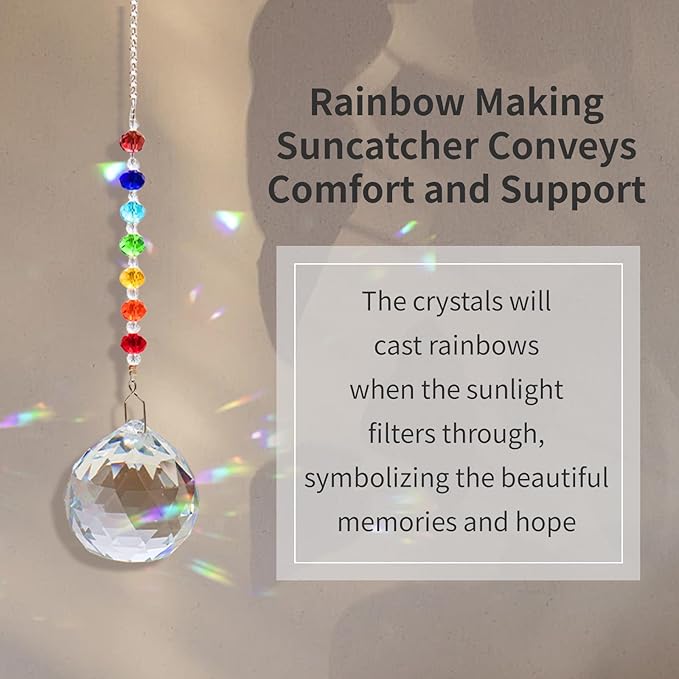 Sympathy Gifts for Loss of Loved One, Crystal Sun Catcher Rainbow Gifts, Unique Condolence Memorial for Loss of Mom Dad Dog, Ideal Grief Bereavement Miscarriage Gifts