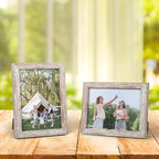 Lyeasw Rustic 5x7 Picture Frame Set of 12, Multi Woodgrain Farmhouse Photo Frames for Wall or Tabletop, Beige