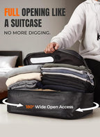 Vacuum Bags for Travel, 180° Open Zipper, IP67 Waterproof, Reusable Space Saver Compression Bags for Backpack, Suitcase(1 Pack, No Pump)