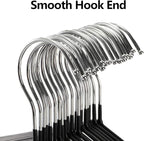 Tosnail 50 Pack 16-Inch Stainless Steel Wire Metal Hangers, Non-Slip Hanger, Space Saving Closet Clothes Hangers - Black