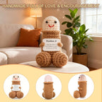 Emotional Support Positive Crochet Animals Pickle Funny Gag Doll Gifts for Adult Men Women Friends, Weird Things Stuff Desk Decor