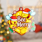 Bee Ornament, Bee Gifts, Christmas Ornaments 2026, Honeycomb Holiday Decoration, Cute Bumble Design for Tree, Unique Gift for Women, Funny Festive Ornament for Friends and Family