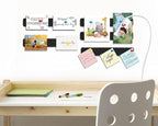 5 Pack Felt Pin Board Bar Strips Bulletin Board for Bedrooms Offices Home Wall Decoration, Notice Board Self Adhesive Cork Board with 35 Push Pins for Paste Notes, Photos, Schedules (Black)