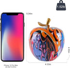 Colorful Fruit Figurines Apple Statue Decorations,Abstract Graffiti Apple Resin Sculpture for Table top Ornament Home Decor Christmas eve Gift(Large)
