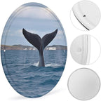 Wall Picture, with Whale Tail Printed Circular Iron Hanging Picture,Wall Art Decor,Home for Bedroom Living Room Bathroom Decor,Iron Painting 11.8X11.8 in