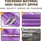 3-Layer Compressible with Zippers Blanket & Comforter Storage Bag,Ultra Space Saving Self Compression Organizer，Save 50% Space, 2 PCS，Purple
