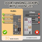 Over the Door Shoe Organizer with 30 Breathable Mesh Pockets - Large Capacity Closet Storage for Men & Women, Hanging Shoe Rack Organizer (Gray)