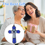 Acrylic Cross for Wall - Religious Home Decor, Catholic Window Hanging, Indoor Outdoor Crucifix Gift for Baptism, Christian Christmas