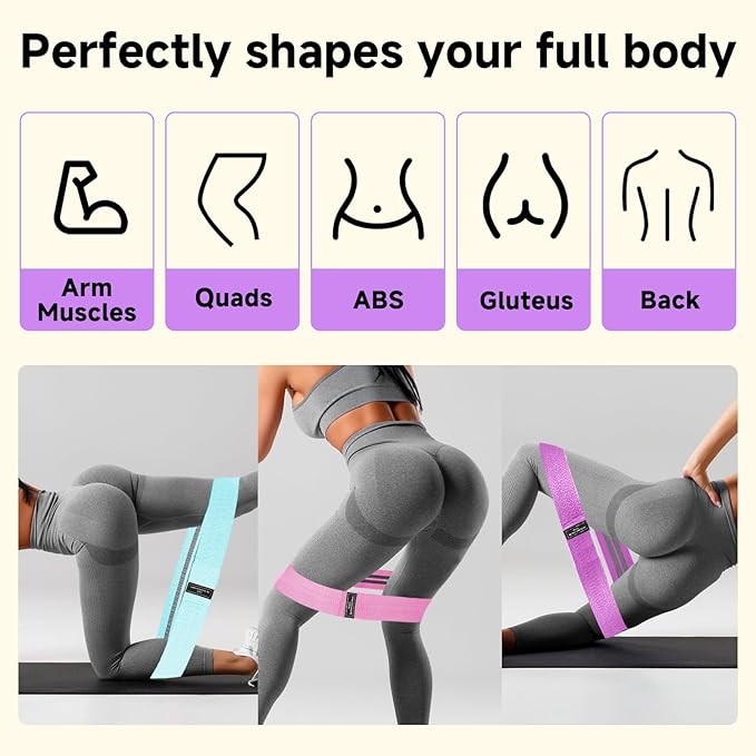 Resistance Bands, Fabric Workout Bands for Women & Men