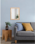 AAZZKANG Rustic Mirrors for Wall Rectangle Wood Frame Mirror Decorative for Farmhouse Bedroom Bathroom Living Room Small