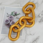 HMASYO Golden Wood Chain Link Decor, 5-Link Wooden Decorative Chain Home Decor Accents, Coffee Table Decor, Shelf Decor Aesthetic, Modern Bookshelf Table Decorative Objects for Living Room