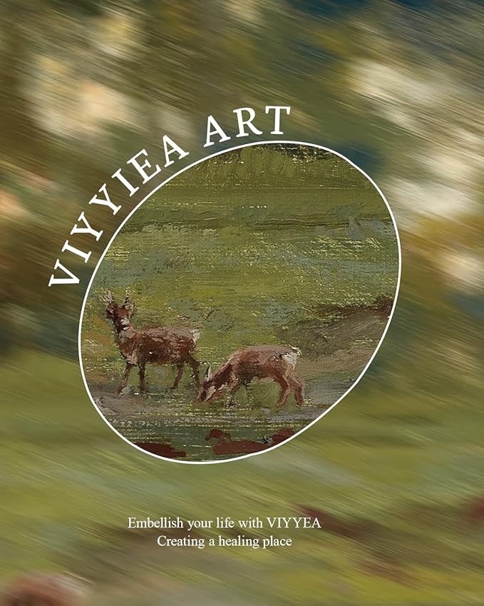 VIYYIEA Vintage Large Framed Wall Art for Living Room, Landscape Canvas Prints Home Decor, Oil Painting Picture, Bedroom Wall Decor Gifts for Friends or Family -【Twilight Reflections】-(24L x 16W)