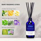 Xcleen Citrus Scented Reed Diffuser, Orange, Lime & Lemon Oil Reed Diffuser, Real Citrus! Holiday Home Fragrance for Bathroom Office Decor