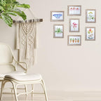 Lyeasw Rustic 5x7 Picture Frame Set of 12, Multi Woodgrain Farmhouse Photo Frames for Wall or Tabletop, Beige