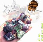 24 PCS Rock Display Stand - Small Rock & Crystal Holder Easels for Displaying Minerals, Geodes, or Other Items at Weddings, Home, Decoration, Birthdays & Tables