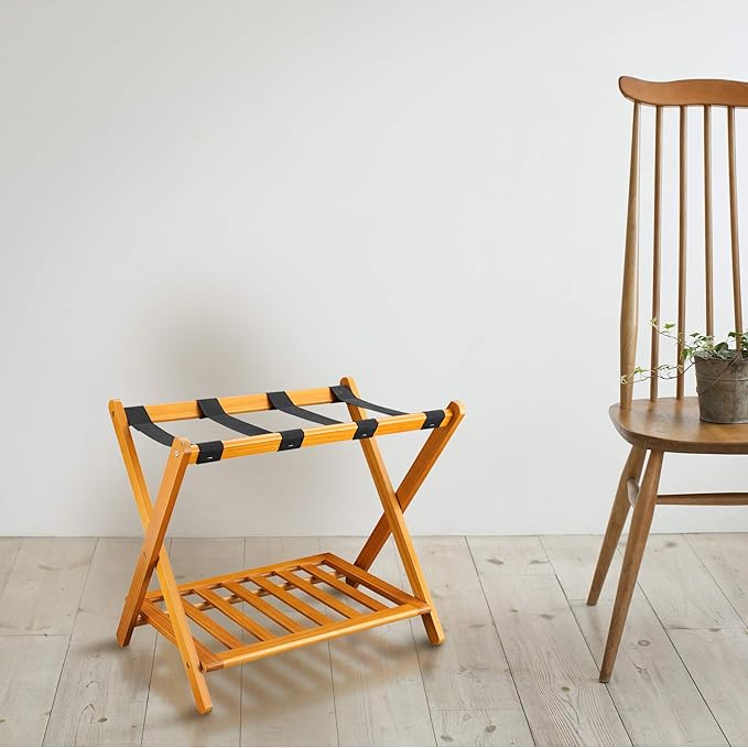 Casual Home Luggage Rack, Honey Oak