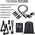 Exercise Resistance Bands with Handles for Working Out, 150/200/250/300 Lbs Workout Bands Set with Door Anchor for Physical Therapy, Yoga, Pilates