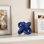 DOVDOV Blue Knot Sculpture, Three Knot Sculptures, Blue Home Decor Accents, Knot Sculptures for Rustic-Style Coffee Tables, Living Room Dining Tables, Entrance Hall Shelves, and Small Decorations.