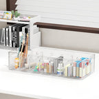 Acrylic Belt Organizer with Dust Cover – Clear Belt Storage Box for Closet or Drawer, Belt and Tie Display Holder Case with 7 Compartments for Men and Women