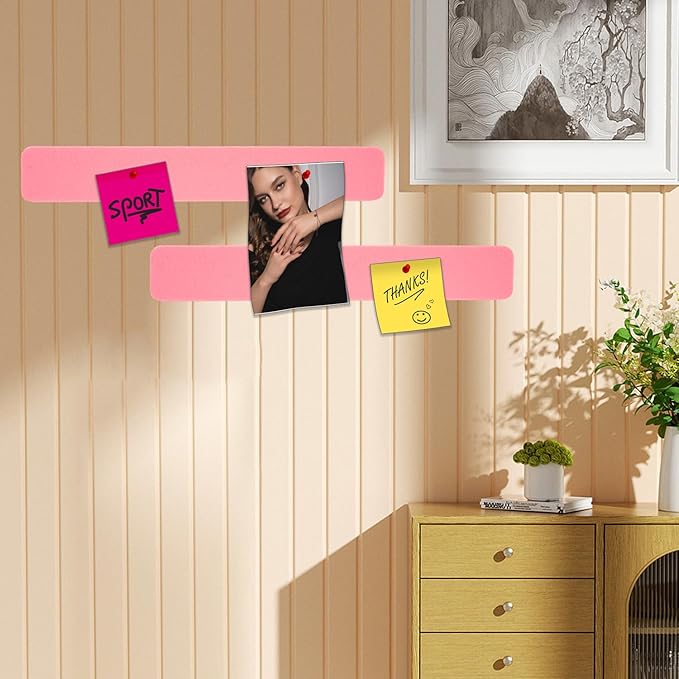 Bulletin Board Cork Board Cork Boards for Walls Cork Board for Office Pin Board Bulletin Boards for Walls (Pink)