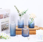 12 Pack Blue Glass Bud Vase Set, Small Vintage Vases for Centerpieces, Decorative Flower Vases for Wedding Home Table Decor