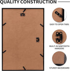 Rempry 12x18 Picture Frame, Display Pictures 11x17 with Mat or 12x18 Without Mat, Wall Hanging or Tabletop Photo Frame with Shatter Resistant Plexiglass, Black, 1 Pack