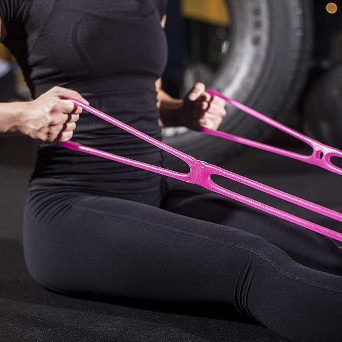 7 Ring Stretch Resistance Exercise Band, Miracle Miles Band, Yoga Stretching, Arm, Shoulders Foot, Leg Fitness Home Gym Physical Therapy Band
