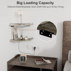 JJL Corner Shelf Wall Mounted, 12 Inches 2-Tier Floating Corner Shelf, Hexagon Rustic Wood Decor with Fence, Gray Wood Grain Wall Shelves for Apartment Bedroom Kitchen Bathroom