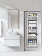 JARLINK Over The Door Organizer Storage, 5 Shelf Hanging Door Organizer with 5 Large Capacity Pockets, Anti Tilt 44 lb Load Behind Door Storage for Bedroom, Bathroom, Pantry, Nursery, (Grey)