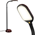 Brightech Litespan - Bright LED Floor Reading Lamp for Over Chair Crafts and Reading, Estheticians' Light for Lash Extensions, Adjustable Standing Lamp for Living Room, Bedroom, Office - Havana Brown