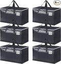 StorageRight Heavy Duty Moving Boxes-Moving Bags with Zipper, Reinforced Handles and Tag Pocket-Collapsible Moving Supplies-Totes for Storage Great for Moving, Storage and Travel 93L(Gray-6 Pack)